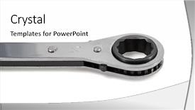  Presentation with steel - Presentation design consisting of steel ratchet wrench in a white background background and a white colored foreground