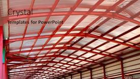  Presentation with steel - Slides enhanced with steel-roof-with-insulation background and a coral colored foreground