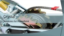  Presentation with winch - Slide deck consisting of rope on spool with ratchet background and a light blue colored foreground