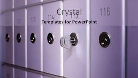  Presentation with lock key - Beautiful theme featuring steel-safety-box-detail backdrop and a light blue colored foreground