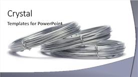  Presentation with wires - Presentation having steel silver - coils of galvanized wires lying background and a white colored foreground