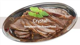  Presentation with lion lamb - Amazing slides having steel silver - sliced roast lamb garnished backdrop and a  colored foreground