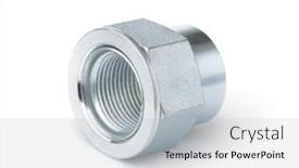  Presentation with nut - PPT theme consisting of steel-straight-sleeve-nut-isolated background and a light gray colored foreground