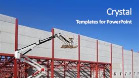  Presentation with industrial concrete - Presentation design having formwork - industrial building construction with steel background and a teal colored foreground