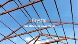  Presentation with steel construction - Amazing presentation design having steel-structure-for-a-roof backdrop and a teal colored foreground