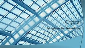  Presentation with steel building - Audience pleasing PPT theme consisting of steel-structure-of-modern-building backdrop and a light blue colored foreground