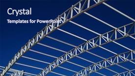  Presentation with steel structures - Colorful presentation theme enhanced with steel structures - architecture backdrop and a navy blue colored foreground