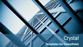  Presentation with steel structures - Beautiful slides featuring steel structures - business building backdrop and a ocean colored foreground