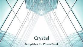  Presentation with closed - Cool new PPT theme with steel structures - closed angle symmetric corridor backdrop and a sky blue colored foreground