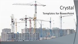  Presentation with steel structures - PPT layouts enhanced with steel structures - construction work site background and a white colored foreground