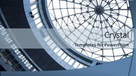  Presentation with steel structures - PPT theme with city bus transport lane sign background and a coral colored foreground