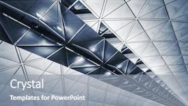  Presentation with hong kong airport - Beautiful theme featuring steel structures - modern architecture of ceiling backdrop and a gray colored foreground