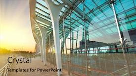  Presentation with steel structures - Slides consisting of steel structures - modern building background and a coral colored foreground