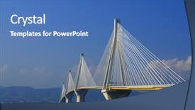  Presentation with corinth - Colorful PPT theme enhanced with steel structures - suspension bridge crossing corinth gulf backdrop and a teal colored foreground