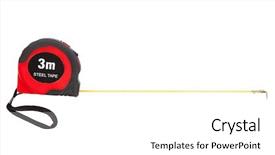  Presentation with tape measure - Slide set consisting of steel tape-measure on white background background and a white colored foreground