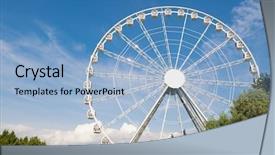  Presentation with ferris wheel - Colorful slide set enhanced with steel theme - modern white ferris wheel backdrop and a light blue colored foreground