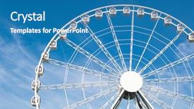  Presentation with ferris wheel - Cool new PPT layouts with steel theme - white ferris wheel against blue backdrop and a  colored foreground