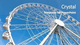  Presentation with white pigeon against the blue - Slide deck enhanced with steel theme - white ferris wheel against blue background and a  colored foreground