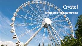  Presentation with white pigeon against the blue - Beautiful presentation featuring steel theme - white ferris wheel against blue backdrop and a teal colored foreground