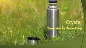  Presentation with steel - Colorful theme enhanced with steel-thermos-and-cup backdrop and a tawny brown colored foreground