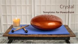  Presentation with sound - Slide deck having steel-tongue-drum-with-mallets background and a soft green colored foreground