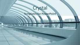  Presentation with airport - PPT layouts with banking hall - futuristic corridor in airport background and a sky blue colored foreground