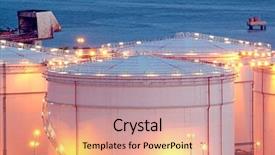  Presentation with oil gas - Presentation featuring oil drum - gas tank in hong kong background and a coral colored foreground