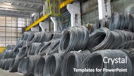  Presentation with welding in the steel industry - Presentation theme with steel wire in a warehouse background and a dark gray colored foreground