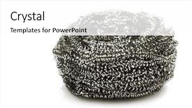  Presentation with steel - Cool new presentation with steel wire scrub on a white background backdrop and a white colored foreground