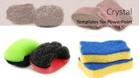  Presentation with blue yellow - Slides enhanced with steel-wool-abrasive-soap-pads background and a coral colored foreground