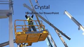  Presentation with cherry - Amazing presentation having steel worker on cherry picker backdrop and a teal colored foreground