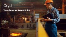  Presentation with controls - Amazing slide set having steelmaker-controls-steelmaking-process backdrop and a wine colored foreground