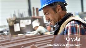  Presentation with steelwork - Amazing slide set having steelwork factory using smartphone backdrop and a coral colored foreground