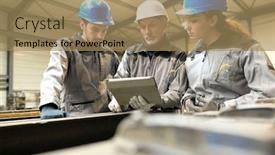  Presentation with steelwork - Amazing theme having steelwork-instructor-with-young-apprentice backdrop and a coral colored foreground