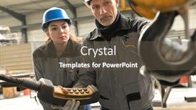  Presentation with steelwork - Slides having steelwork-instructor-with-young-apprentice background and a tawny brown colored foreground