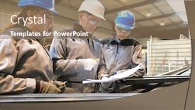  Presentation with steelwork - Audience pleasing presentation consisting of steelwork-instructor-with-young-apprentice backdrop and a coral colored foreground