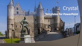  Presentation with belgium - Cool new presentation design with lang - steen castle in antwerp belgium backdrop and a teal colored foreground