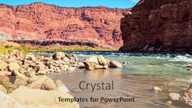  Presentation with boat tourism - Slides enhanced with steep-banks-of-red-sandstone background and a coral colored foreground