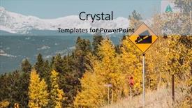  Presentation with highway road sign - Theme having steep grade truck road sign background and a light blue colored foreground