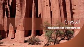  Presentation with sandstone - Presentation design having steep-sandstone-cliffs background and a  colored foreground