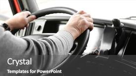  Presentation with driving - Amazing PPT theme having steering wheel - elderly man driving big modern backdrop and a dark gray colored foreground