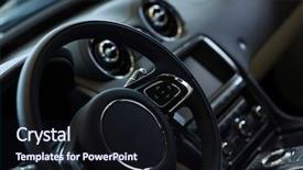  Presentation with salon - PPT theme having steering wheel - interior view of car background and a wine colored foreground