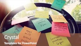  Presentation with wheel - Slide deck consisting of steering wheel covered in notes background and a coral colored foreground