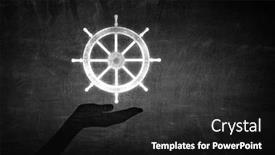  Presentation with wheel - Presentation theme having steering-wheel-in-palm-mixed background and a dark gray colored foreground
