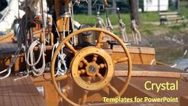  Presentation with old ship - Presentation theme enhanced with steering wheel of old sail background and a tawny brown colored foreground