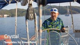  Presentation with sail - Cool new theme with steers the sail boat luxery backdrop and a gray colored foreground