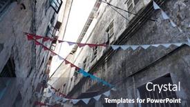  Presentation with zanzibar - Slide deck enhanced with megacity - steet of zanzibar tanzania centrum background and a tawny brown colored foreground