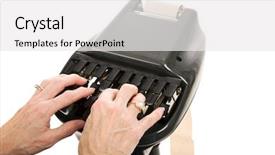  Presentation with court - Presentation theme with steganography - closeup of a court reporters background and a white colored foreground