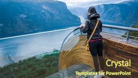  Presentation with norway - PPT theme enhanced with stegastein lookout observation deck view background and a tawny brown colored foreground