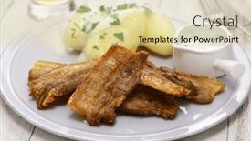  Presentation with denmark - Presentation consisting of stegt-fl-sk-med-persillesovs and a soft green colored foreground